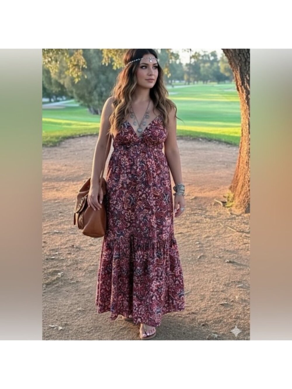 JASON WU open back floral maxi bohemian dress medium